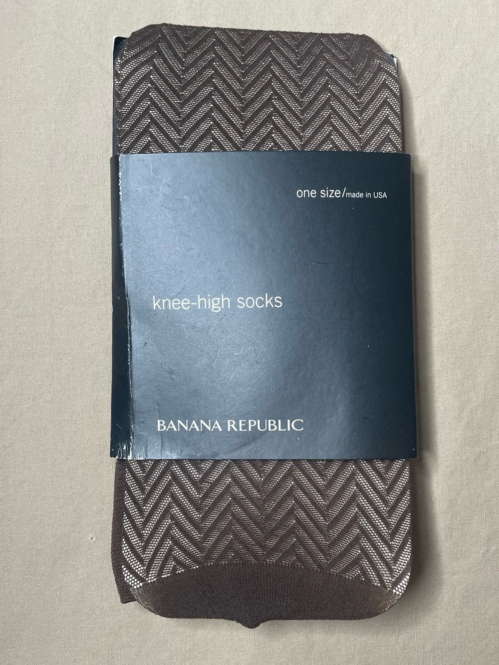 NEW Banana Republic Knee High Socks Dark Brown Dressy Sox Vintage New Old Stock